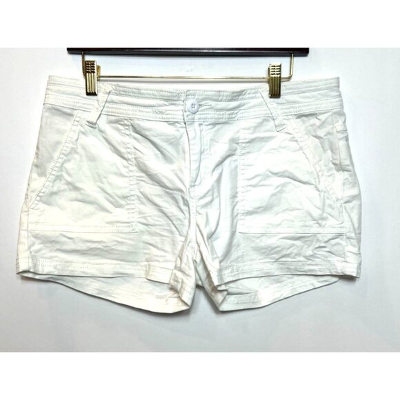 Prana Womens Tess White Cotton Shorts Size 10 With 3" Inseam - Picture 4 of 9